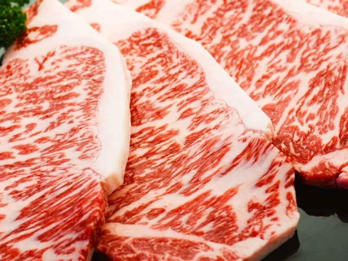 サシの入った、薄切りの那須野ヶ原牛