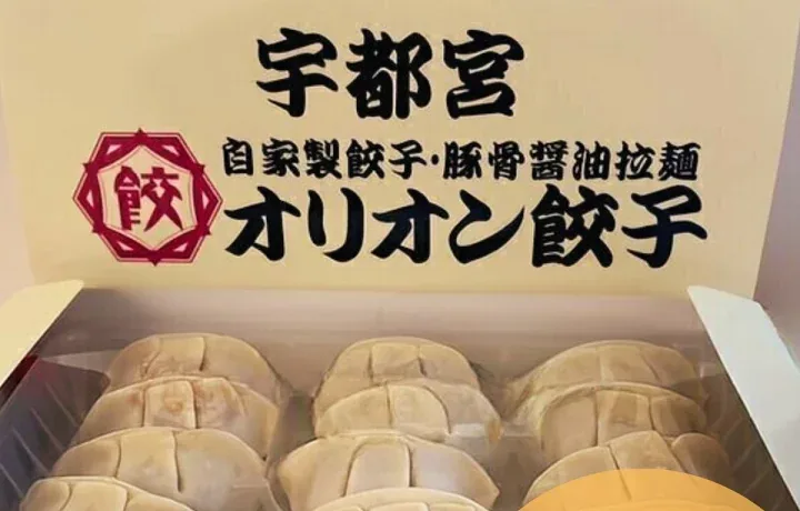 箱に並んだ冷凍のオリオン餃子