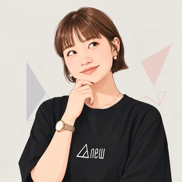 Yumi Kobayashiのイラスト（考える表情）